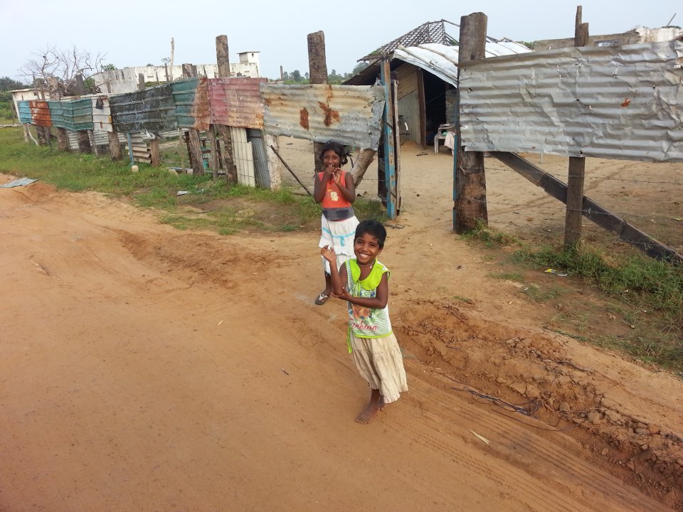 Children Outside Their Shacks, Mullaitivu